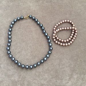 Anne Taylor Loft Pearl necklace & pearl bracelets