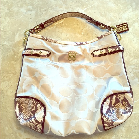 Coach Snakeskin Colette Signature Hobo