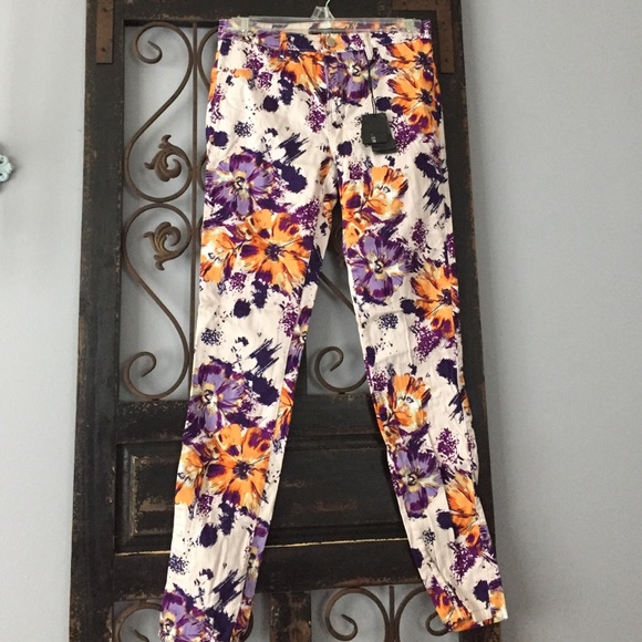 Floral jeans