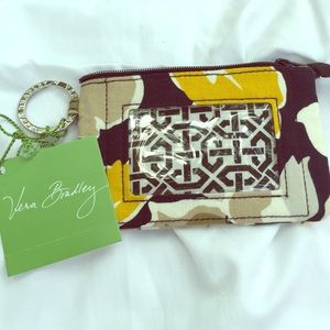 Vera Bradley zip ID case in Dogwood