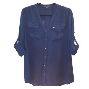 Teal Express 3/4 length sleeve button up!