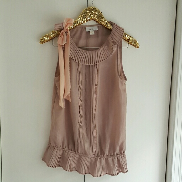 LOFT Ruffle Blouse with Bow, Medium