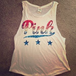 PINK Sequin Tank Top