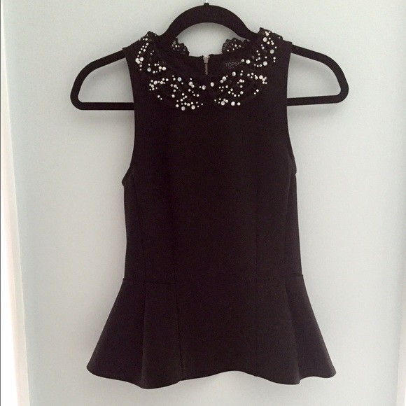 black peplum topshop top!