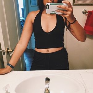 Black halter top