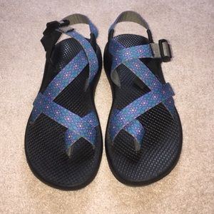 Blue single toe strap Chaco sandals