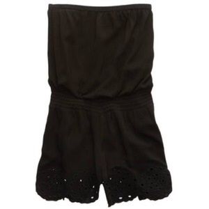 Aerie Black Scalloped Romper