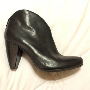 Black leather ankle boots