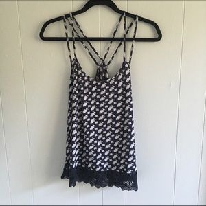 American Eagle Navy Laced Tank Top