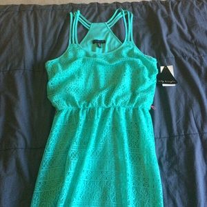 Turquoise Crochet Maxi Dress