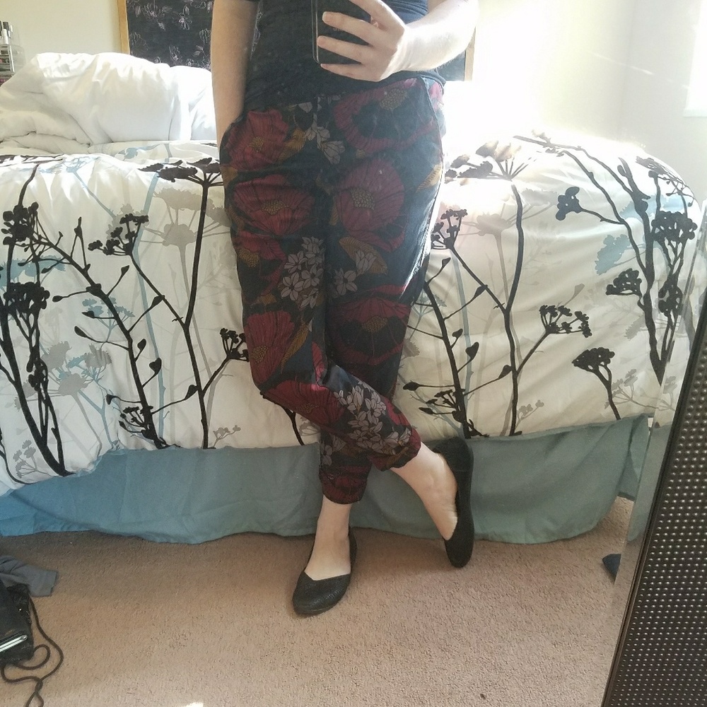 Ann Taylor Loft floral printed "joggers"