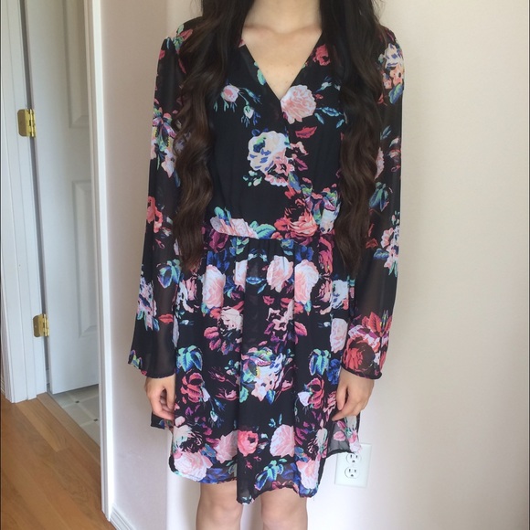 Floral Black Dress