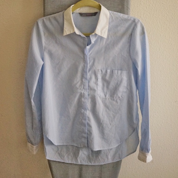 [SOLD] Zara light blue striped shirt - Picture 3 of 4