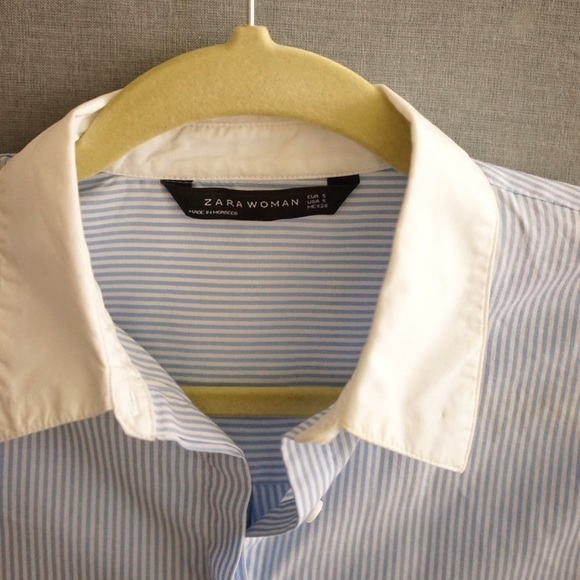 [SOLD] Zara light blue striped shirt - Picture 4 of 4