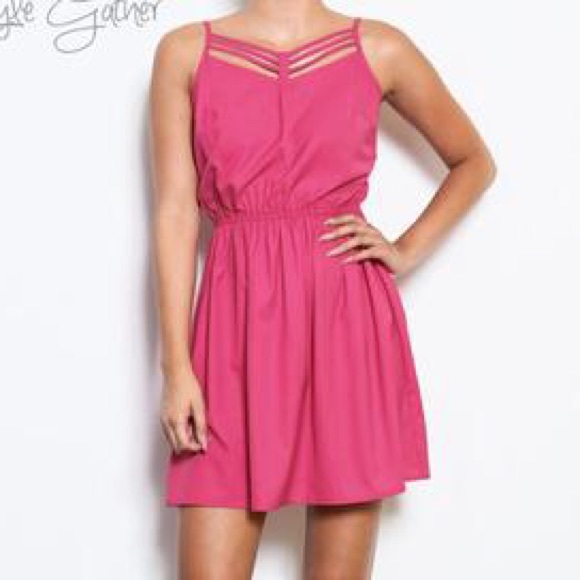 Pink cutout dress