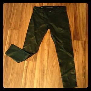 Black skinny ankle leather pants