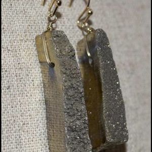 Gold Rock Dangle earrings