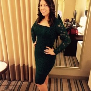 Green and Black Lace dress