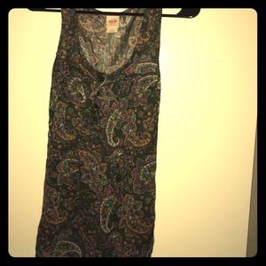 Paisley Print Sheer Top