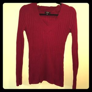 Red Express long sleeve cotton sweater