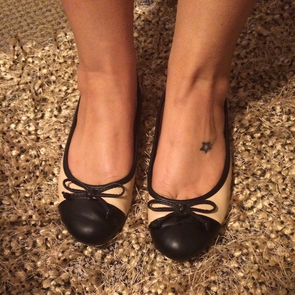 Merino a Black & Tan Ballet Flats