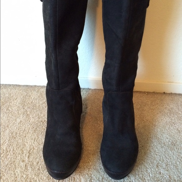 Black high heeled knee boots. Size 8 1/2