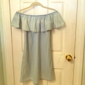 Off the shoulder denim dress
