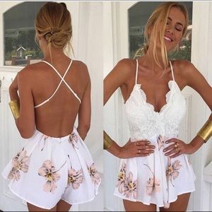 White floral romper