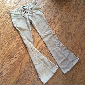 Lace up Corduroy Flare Pants