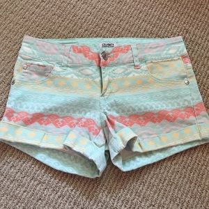 Teal pattern shorts