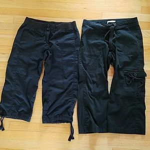 2 pair black capris