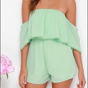 Mint green romper from Lulus worn once