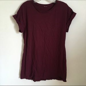 burgundy tshirt dress