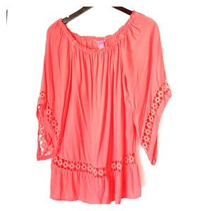 Coral Peasant top