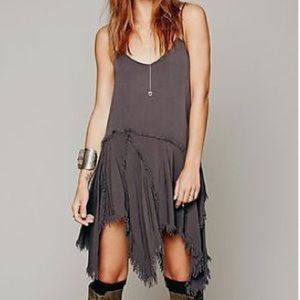 Grey free people tattered shred slip