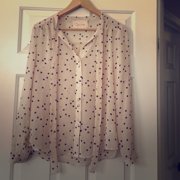 Coincidence & Chance Tops - Coincidence & Chance Anthropology Sheer Dot Blouse