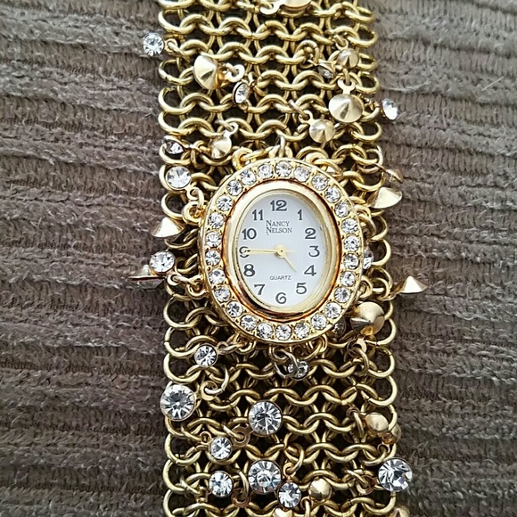 Vintage Nancy Nelson golden bracelet watch - Picture 2 of 4