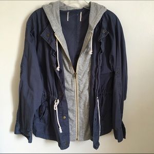 light navy & gray cargo jacket