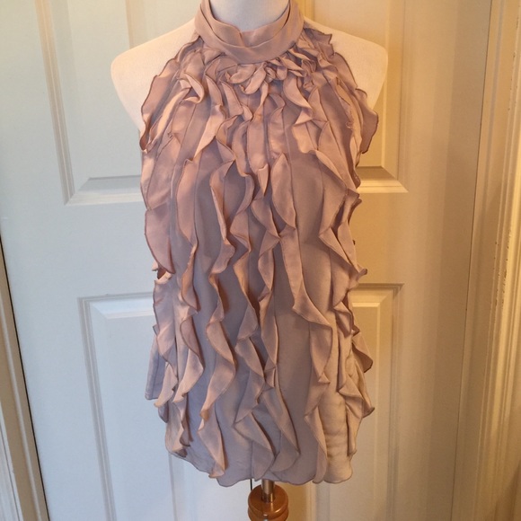BCBG ruffle front top