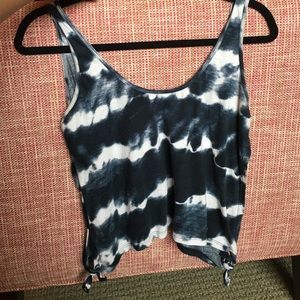 Navy and white crop top