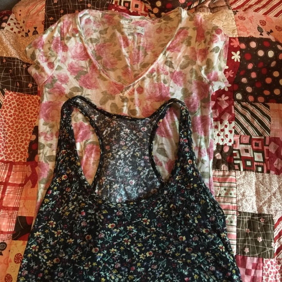 2 floral tops from Abercrombie.  Size M.