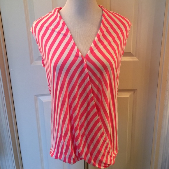 Ella Moss pink/white stripe knit top