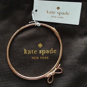 Kate Spade Skinny Rose Gold Bow Bangle