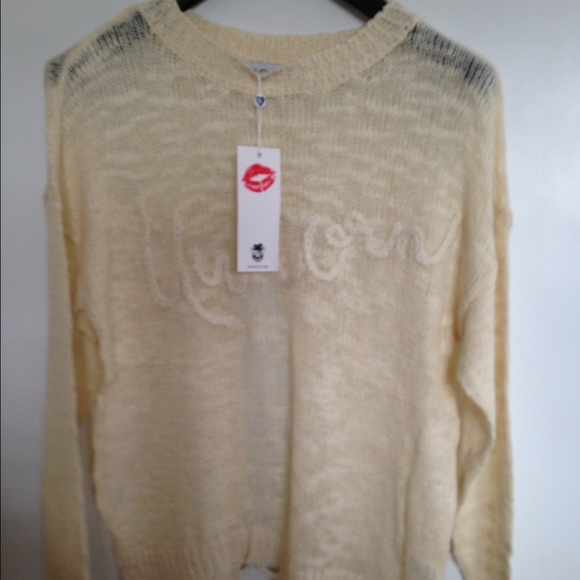 Wildfox Sexy Unicorn sweater with Split back