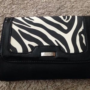 Zebra clutch with shoulder strap