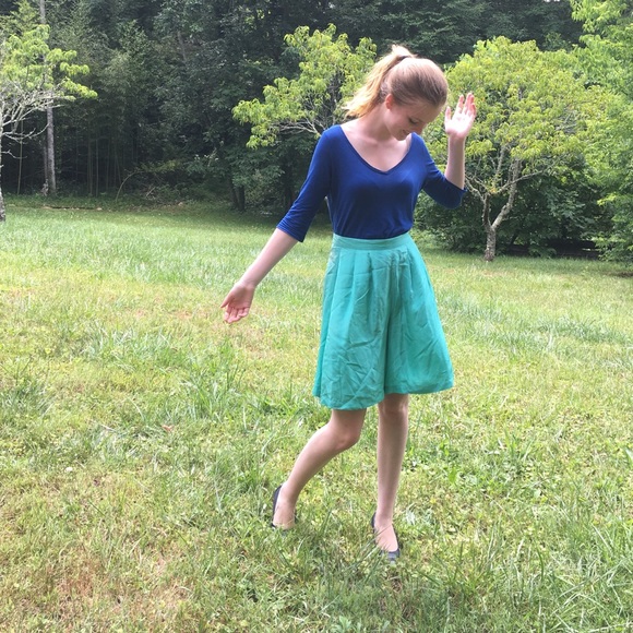 Teal skort from R.L. Silk Collection