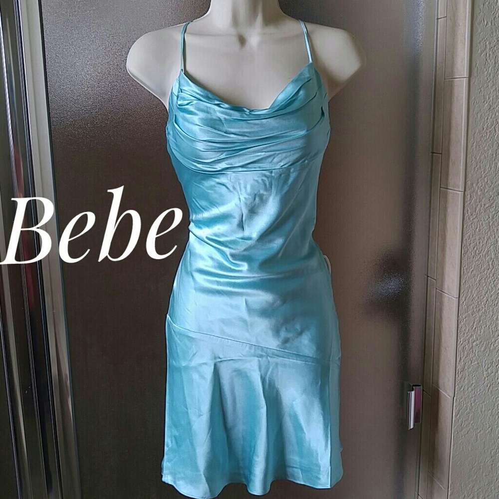 Bebe mulberry silk charmeuse slip dress XS NWT