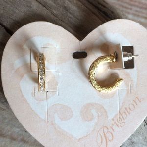 Brighton Gold Plated Crystal Hoop Earrings