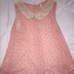 Pink lacy cute top