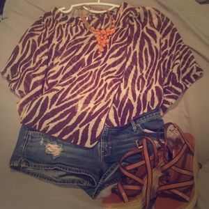 NWOT Animal Print Top